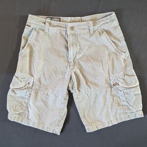 Kuhl Ambush Cargo Shorts Mens Size 32 Beige zipper pockets Vintage Hiking